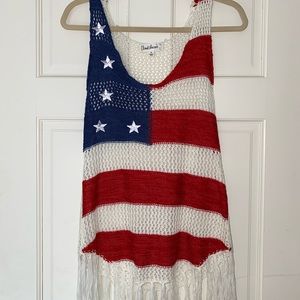 American Flag Crochet Tank Top